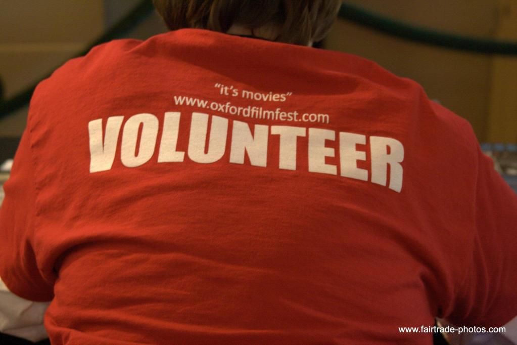 red volunteer shirt