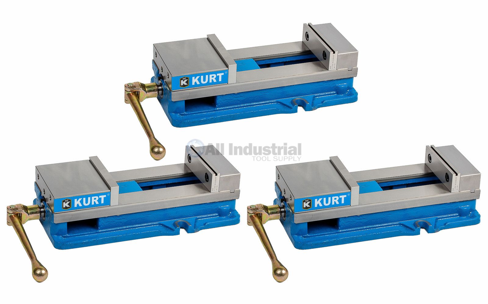 3 vises Kurt D688 Machine Vise Anglock CNC 8.8" Opening Workholding