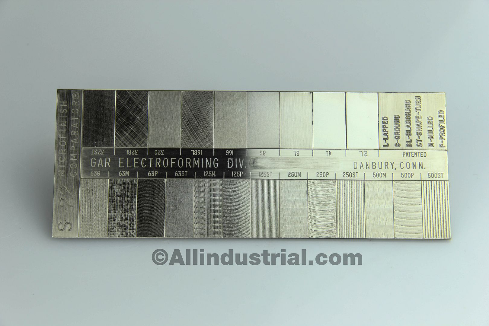 Gar Surface Roughness Scale S22 Conventional Machining Microfinish