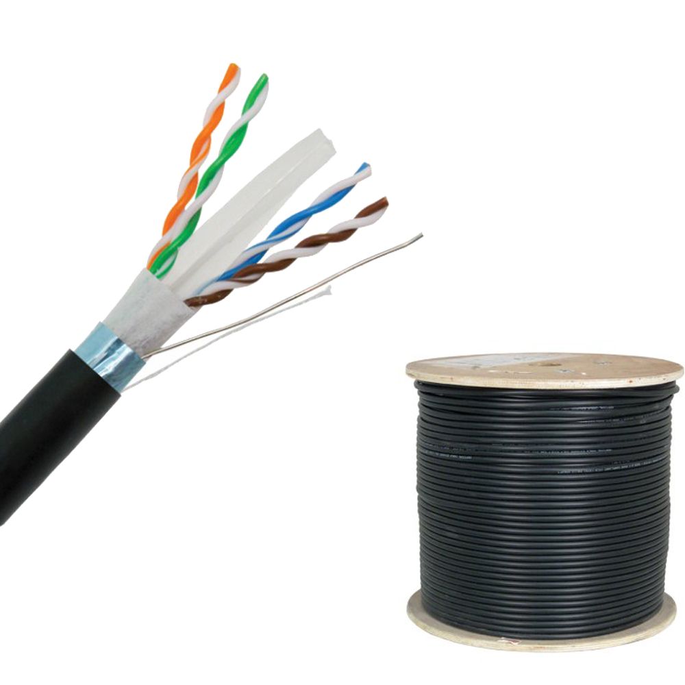 Cat6 1000ft Shielded Outdoor 23 Awg 550 Cable Ftp Wire Solid Direct 