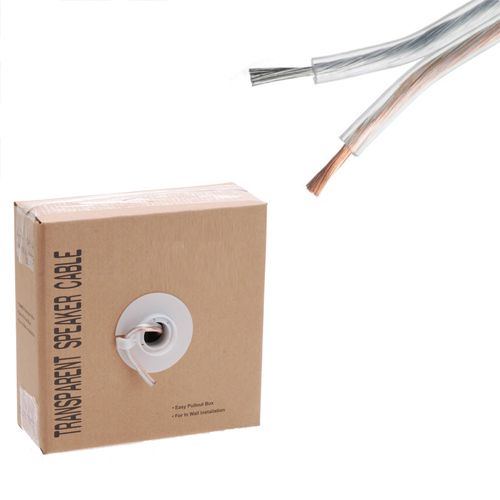 Car Home Audio Speaker Wire 12 Gauge Bulk Audio Speaker Cable Transparent 250 ft